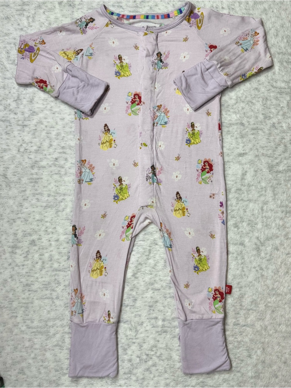 Disney Magnetic Me Princess Footless Sleeper 6-9M Baby Girl Modal Lilac